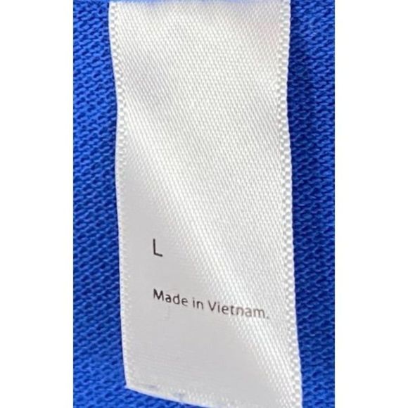 Apple Macintosh Blue Knit Long Sleeve Large LOGO Blue T-Shirt Tshirt T Shirt - Picture 3 of 4